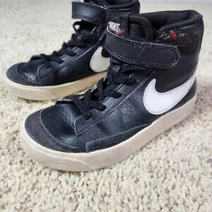 Nike Blazer Mid '77 Black White Sneakers Youth Size 12.5C